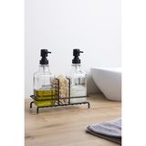 Okyanus Home Siyah Kare Cam Sıvı Sabunluk 500 ml Pompalı ve Standlı Modern Tasarım