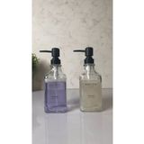 Okyanus Home Siyah Pompalı Ikili Kare Cam Sıvı Sabunluk 500ML