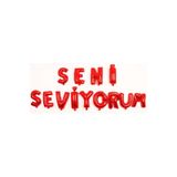 Okyanus Süs Seni Seviyorum Folyo Balon Set Kırmızı