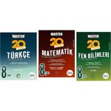 Okyanus Yayınları 8. Sınıf Master Türkçe 20 Deneme - Matematik 20 Deneme - Fen Bilimleri Denemesi 3'lü Set