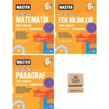 Okyanus Yayınları Okyanus 6. Sınıf Master Matematik Fen Bilimleri ve Paragraf Soru Bankası 3lü Set + Telefon Standı