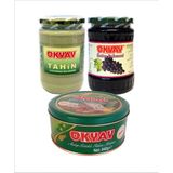 Okyay Avantaj Paketi 3'lü! 600 gr Tahin, 700 gr Üzüm Pekmezi, 840 gr Fıstıklı Teneke Helva - 1 Adet