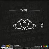 Okyay Works Kalp Figür Sticker - Kırmızı