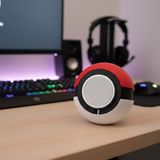 Olafigo Pokeball Magsafe Uyumlu Şarj Standı - iPhone Pro ve Pro Max Özel Serisi - Beyaz - Kırmızı