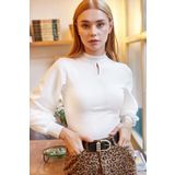 Olalook BLZ-19000708 Beyaz Kadın Bluz