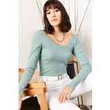 Olalook BLZ-19000722 Su Yeşili Kadın Bluz