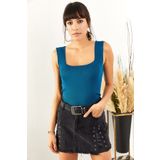 Olalook BLZ-19000853 Petrol Mavisi Kadın Bluz