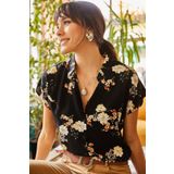 Olalook GML-19000613 Siyah Hardal Kadın Gömlek