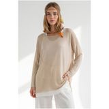 Olalook Kadın Bej Boho Kolyeli 2 Li Loose Fit Bluz BLZ-19003385