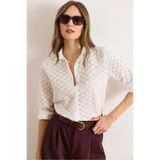 Olalook Kadın Beyaz Regular Fit Fisto Gömlek GML-19001332