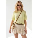 Olalook Kadın Sarı Reglan Kol Merserize Triko Bluz BLZ-19003402