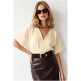 Olalook Kadın Taş Boho Dantel Detaylı Flam Pamuk Bluz BLZ-19003370