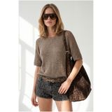 Olalook Kadın Vizon Reglan Kol Merserize Triko Bluz BLZ-19003402
