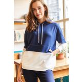 Olalook SWT-19000228 Lacivert 2 Renkli Oversize Sweatshirt