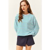 Olalook SWT-19000457 Turkuaz Kadın Sweatshirt