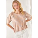 Olalook TSH-19000283 Camel Kadın T-shirt