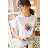 Olalook TSH-19000320 Beyaz Kadın T-shirt