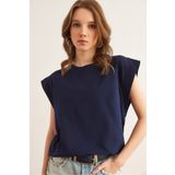 Olalook TSH-19000330 Lacivert Kadın T-Shirt