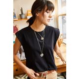 Olalook TSH-19000330 Siyah Kadın T-shirt