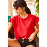 Olalook TSH-19000417 Kırmızı Kadın Tişört