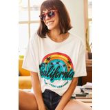 Olalook TSH-19000519 Ekru Kadın Tişört