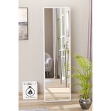 Olcay Aksesuar Düz Dikdörtgen 120X43 cm Ayaklı Salon Antre Çocuk Odası Banyo Wc Yatak Odası Boy Aynası - Beyaz - 120 x 43 cm