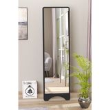 Olcay Aksesuar Düz Dikdörtgen 120X43 cm Ayaklı Salon Antre Çocuk Odası Banyo Wc Yatak Odası Boy Aynası - Siyah - 120 x 43 cm