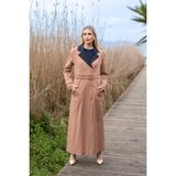 Olcay Apolet Detaylı Garnili Reglan Kol Astarlı Pardesü Kamel 6548 - 46