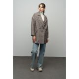 Olcay Ekose Desenli Kruvaze Oversize Kaban Kiremit 3020 - S - M