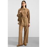 Olcay Metal Düğmeli Soft Kumaş Tunik Pantolon İkili Takım KAMEL 9397-TK