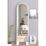 Olcayaksesuar Beyaz 120X43 Cm Ayaklı Tek Kubbeli Salon Antre Çocuk Odası Banyo Wc Yatak Odası Boy Aynası