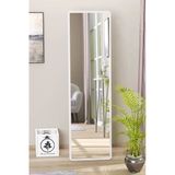Olcayaksesuar Düz Dikdörtgen Beyaz 120X43 Cm Ayaklı Salon Antre Çocuk Odası Banyo Wc Yatak Odası Boy Aynası