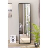 Olcayaksesuar Düz Dikdörtgen Siyah 120X43 Cm Ayaklı Salon Antre Çocuk Odası Banyo Wc Yatak Odası Boy Aynası