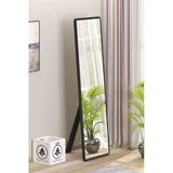 Olcayaksesuar Düz Dikdörtgen Siyah 150X43 Cm Ayaklı Salon Antre Çocuk Odası Banyo Wc Yatak Odası Boy Aynası
