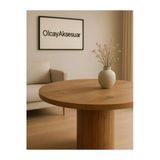 OlcayAksesuar Güneş Model 90 Çaplı 75 cm yükseklikli (36mm KALIN KENARLI) (SANDALYE YOK) Yuvarlak Yemek Mas