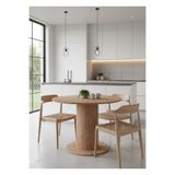 OlcayAksesuar Güneş Model MDF Ayaklı 90cm Çaplı Yuvarlak Yemek Masası (SANDALYE YOK)