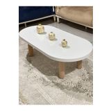 Olcayaksesuar Oval Model 120X60 Cm Kalın Kenarlı Orta Sehpa Ahşap Ayaklı