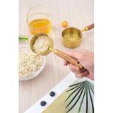 Ölçü Kaşığı Seti 4 Parça – Ahşap Saplı Kahve Kaşığı, ölçü kaşığı seti, baharat ölçü kaşığı mutfak ölçü seti yemek ölçü kaşığı baking tools ölçü kaşığı Paslanmaz Çelik Büyük