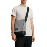 Old Cotton Bags Omuz Çantası Unisex Dokuma Kumaş Çapraz Askılı Günlük Kullanım Çantası Siyah Gri