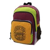 Old Cotton Cargo 5017 Missisipi Pamuk Kumaş Okul Laptop MacBook Kitap Kamp Seyahat Günlük Kampüs Sırt Çantası (Turuncu Bordo)