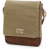 Old Cotton Cargo 7112 Western Kahverengi Suya Dayanıklı Mumlu Kanvas Postacı Okul Çapraz Askılı Omuz Vintage Laptop Çantası - Açık Kahverengi - Camel
