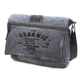 Old Cotton Cargo 8128 Mulater Salaş Kanvas Omuz Postacı Laptop Okul Seyahat Günlük Outdoor Vintage Yıkamalı Pamuk Kumaş Çanta (Gri)