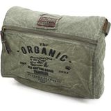 Old Cotton Cargo 8128 Mulater Salaş Kanvas Omuz Postacı Laptop Okul Seyahat Günlük Outdoor Vintage Yıkamalı Pamuk Kumaş Çanta (Haki)