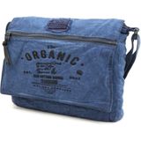 Old Cotton Cargo 8128 Mulater Salaş Kanvas Omuz Postacı Laptop Okul Seyahat Günlük Outdoor Vintage Yıkamalı Pamuk Kumaş Çanta (Mavi)
