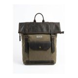 old cotton cargo Cahuilla Hakiki Deri & Mumlu Kanvas Vintage Sırt Çantası – 15.6" Laptop Bölmeli Unisex Kamp, Seyahat ve Günlük Çanta