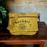 Old Cotton Cargo Kaliteli Vintage Eskitme Salaş Postacı Çantası Mulater Bag Oil 8128 8128-MULATEROIL - Sarı