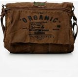 Old Cotton Cargo Old Cotton 8128 Salaş Kanvas Omuz Postacı Kahverengi Laptop Okul Seyahat Günlük Vintage Çanta