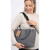 Old Cotton Cargo Old Cotton Organik Kanvas Tote El ve Omuz Askılı Çanta - Gri