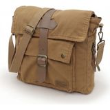 Old Cotton Cargo Postacı Omuz Kanvas Tablet Evrak Laptop Okul Notebook Çantası - 7170 - Camel