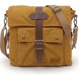Old Cotton Cargo Postacı Omuz Kanvas Tablet Evrak Laptop Okul Notebook Çantası – 7170 - Hardal